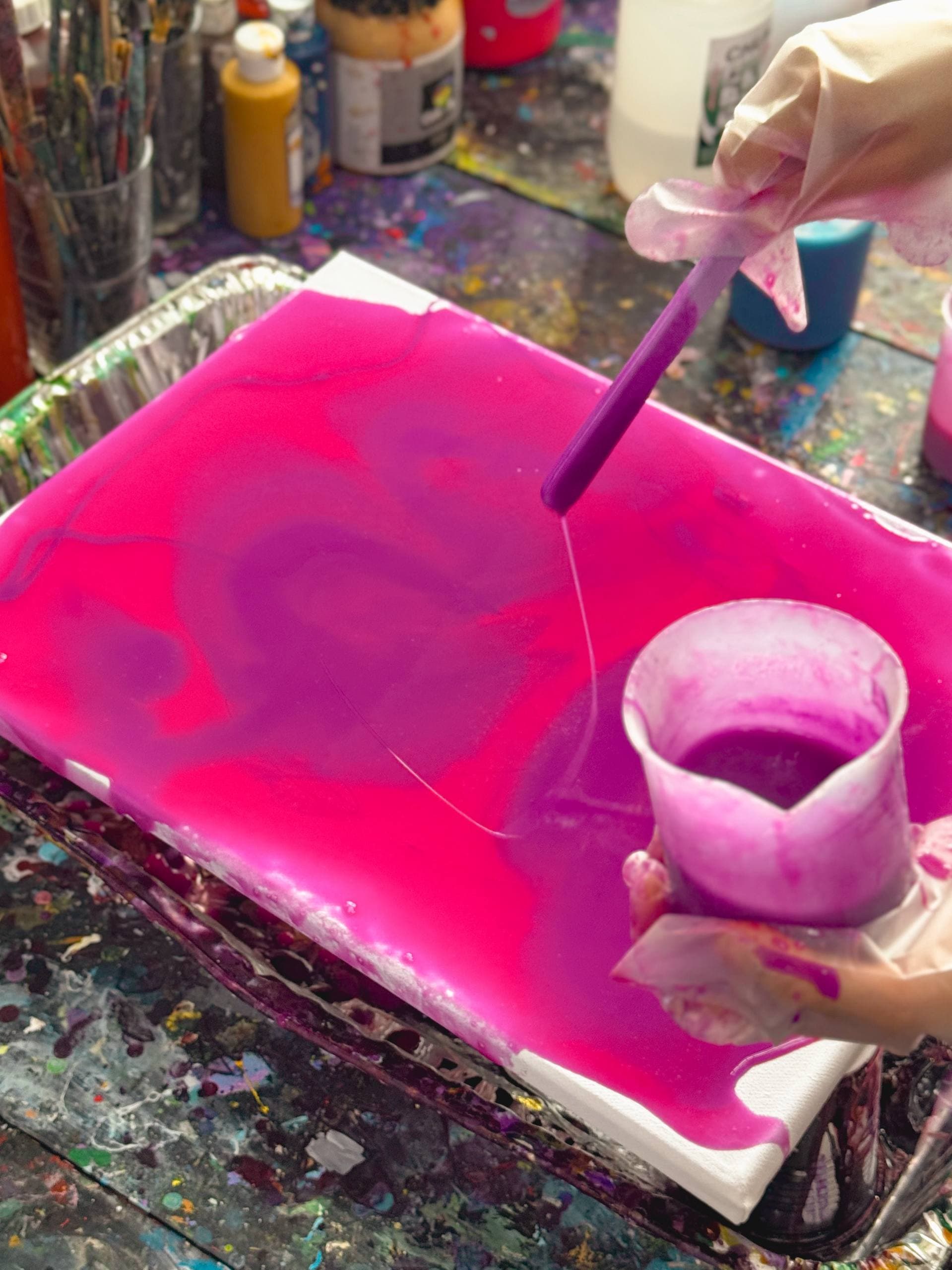 Acrylic Pour—Paint Pouring on Canvas